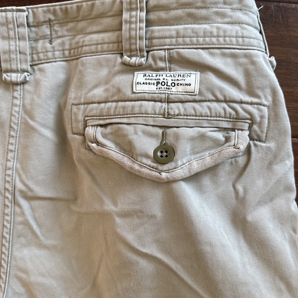 Polo Ralph Lauren Hudson Utility Cargo Shorts Mens Size 38 Khaki Cotton - Picture 4 of 8